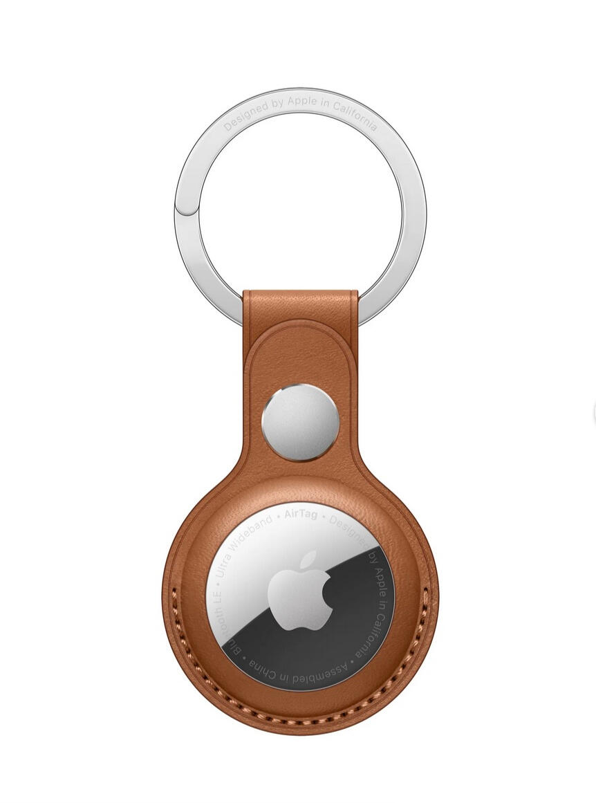 leather airtag key ring